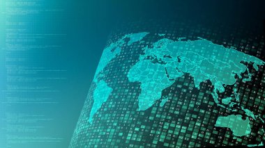 Kavramsal görüntü dünya geniş veya genel Internet veri akışı ve işleme bilgi teknolojisi sanal dünyada