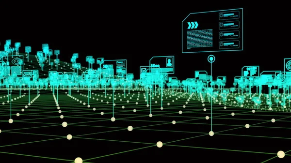 Concepto Almacenamiento Gestión Datos Digitales Mundo Virtual Tecnología Internet Imagen —  Fotos de Stock