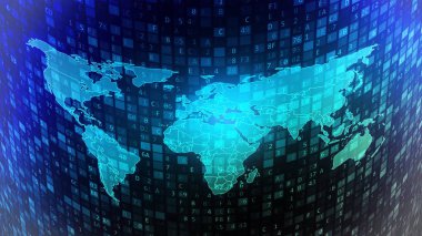 Internet dünya çapında küresel dijital veri akışı ve işleme