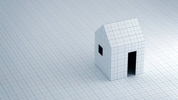 Εννοιολογική Σχεδίαση Της Ιδιοκτησίας Κατοικίας Αρχιτεκτονικό Διαδικασία Σχεδιασμού Τετηγμένα Εικόνας — Φωτογραφία Αρχείου