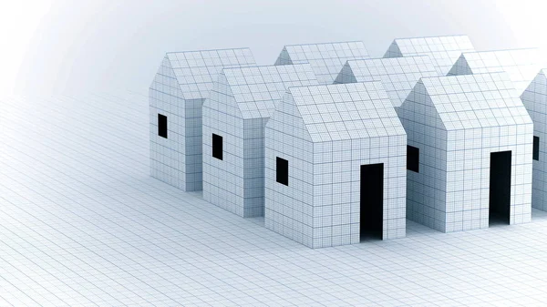 Progettazione Concettuale Immobili Residenziali Processo Progettazione Architettonica Immagine Resa — Foto Stock
