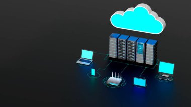 İnternet bulutu ve Bilgisayar kablosuz ağ kavramı