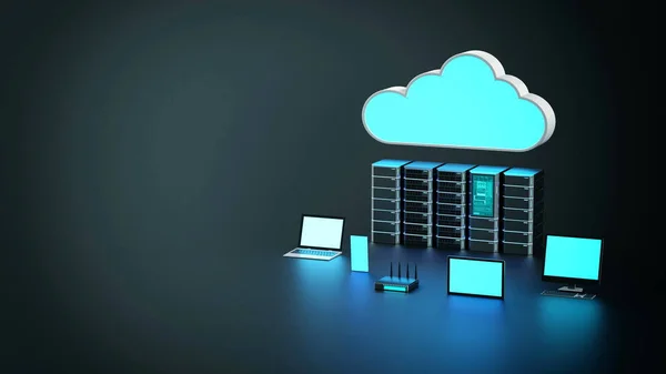 Internet cloud and Computer wireless network concept — Stock fotografie