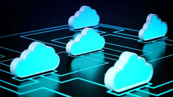 Σύννεφο υπολογιστών δικτύου έννοια — Φωτογραφία Αρχείου