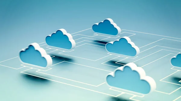 Concetto di rete di cloud computing — Foto Stock