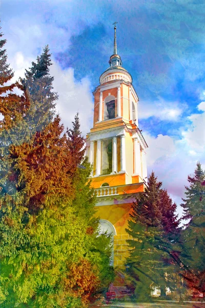 Orthodoxe christliche Kirche in Kolomna fotografiert abstrakt — Stockfoto