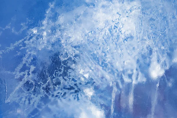 冰的质地 冰冻的水冬季背景 — 图库照片