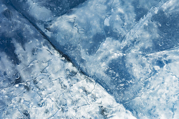 The texture of the ice. The frozen water.Winter background  