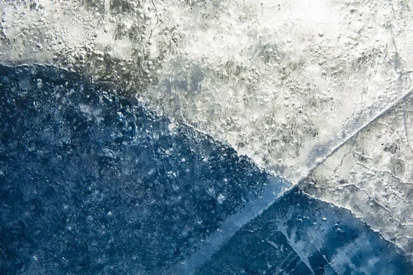 Textura Hielo Congelado Con Patrón Lago Invierno Fondo Invierno Para —  Fotos de Stock