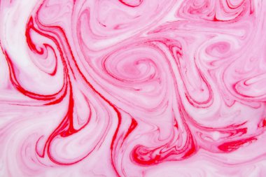 Pembe ve beyaz mermer soyut güzel desen. Su ile akrilik Ebru boyama Doğu tarzı swirls Ebru boyar. Renklerin, hakiki lüks şık karışımı  