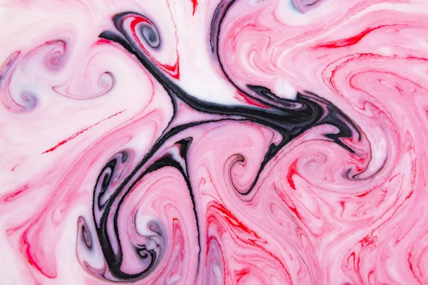 Abstraktní Krásný Vzor Růžový Černý Mramor Východní Styl Ebru Malování — Stock fotografie
