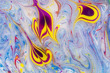 Soyut, güzel ve çok renkli desen modern resim. Su ile akrilik Ebru boyama Doğu tarzı swirls Ebru ile boyar. Şık renk kombinasyonu, hakiki lüks  