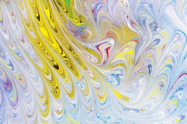 Pittura Moderna Astratta Bella Multicolore Stile Orientale Della Pittura Ebru — Foto Stock