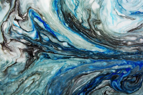 Абстрактний Красивий Синій Мармуровий Візерунок Чорним Кольором Східний Стиль Картини — стокове фото