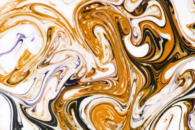 Güzel soyut resim teknikleri Ebru çizim. Türk stilinde Ebru boyama ile su üzerine akrilik boyalar dalgalara katlanmış. Doğal lüksün şık bir kombinasyonu. Çağdaş marming sanatı  