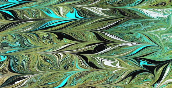 Ebru を描く美しい抽象的な絵画の技術 アクリル塗料で水に Ebru のトルコスタイルの絵画は 波をねじる ナチュラルラグジュアリーのスタイリッシュなコンビネーション Marming の現代美術 — ストック写真