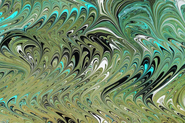 Ebru を描く美しい抽象的な絵画の技術 アクリル塗料で水に Ebru のトルコスタイルの絵画は 波をねじる ナチュラルラグジュアリーのスタイリッシュなコンビネーション Marming の現代美術 — ストック写真