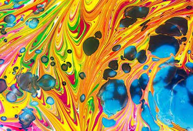 Güzel soyut resim bir resim tekniği Ebru. Türk Ebru tarzı su üzerinde akrilik boyalar ile dalga dalgası. Lüks şık kombinasyonu. Çağdaş sanat mermer sıvı doku 