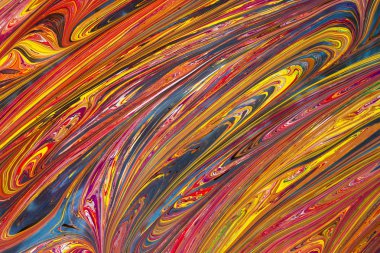 Güzel soyut resim bir resim tekniği Ebru. Türk Ebru tarzı su üzerinde akrilik boyalar ile dalga dalgası. Lüks şık kombinasyonu. Çağdaş sanat mermer sıvı doku 