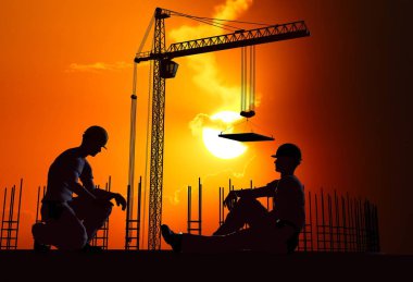 Sky.3d insan figürleri inşaatçılar render