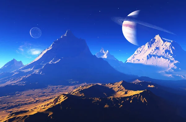 Space Landscape Planet Render — Stock Photo, Image