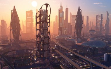 Şehrin en üst görüntüsü... 3D görüntüleme