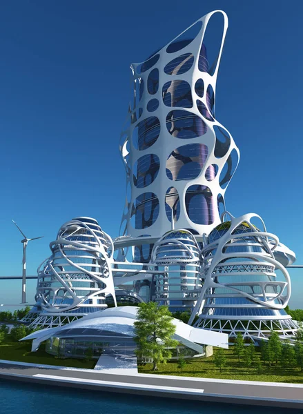 Şehrin en üst görüntüsü... 3D görüntüleme