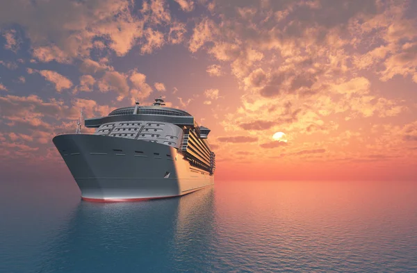 A modern liner is in an ocean,3d render — Stock Image Modern Liner Ocean Render Stock Picture