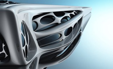 Bir beyaz background.3d render mimari soyutlama