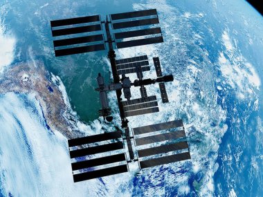 Uzay İstasyonu uzay boşluğunda 