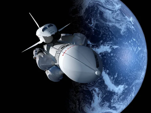 Transporte Espacial Fundo Céu Render Elemen Desta Imagem Fornecida Pela — Fotografia de Stock