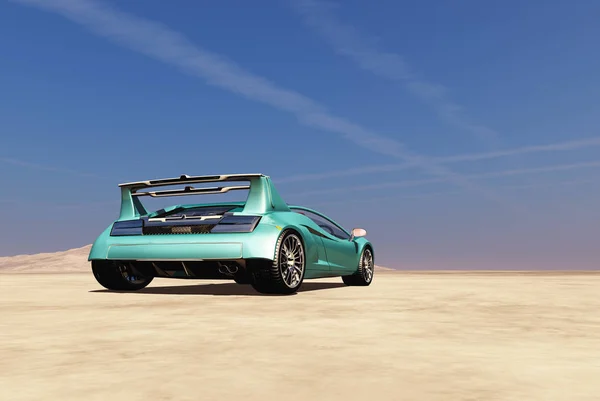 Спортивный Автомобиль Пустыне Render — стоковое фото