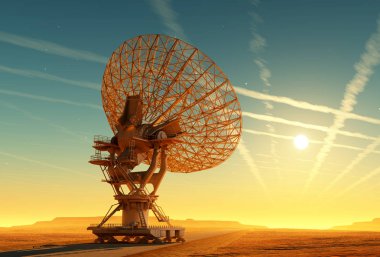 Lankshaty 'nin arka planında Radar., 3D görüntüleme