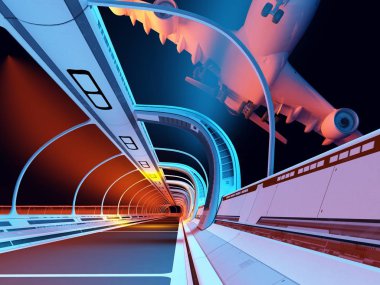 3D numaralı havaalanındaki yolcu uçağı...