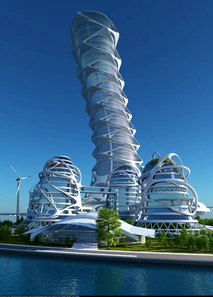 Şehrin en üst görüntüsü... 3D görüntüleme