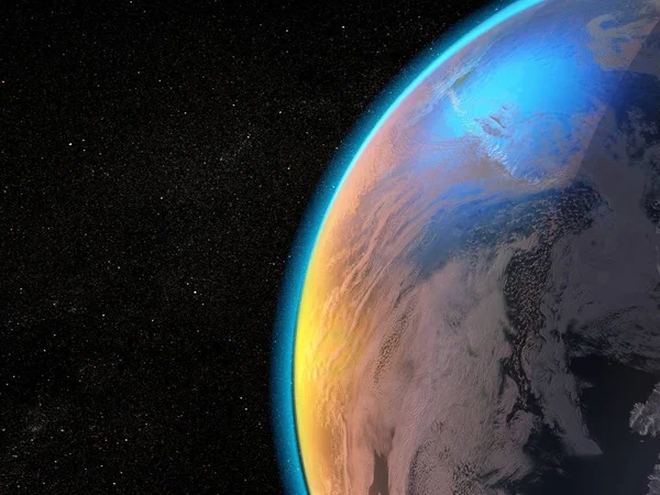 Bizim Gezegen Uzayda Elemen Nasa Tarafından Döşenmiş Görüntünün Render — Stok fotoğraf