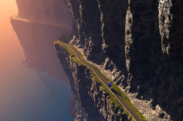 Dağlara Giden Yol Render — Stok fotoğraf