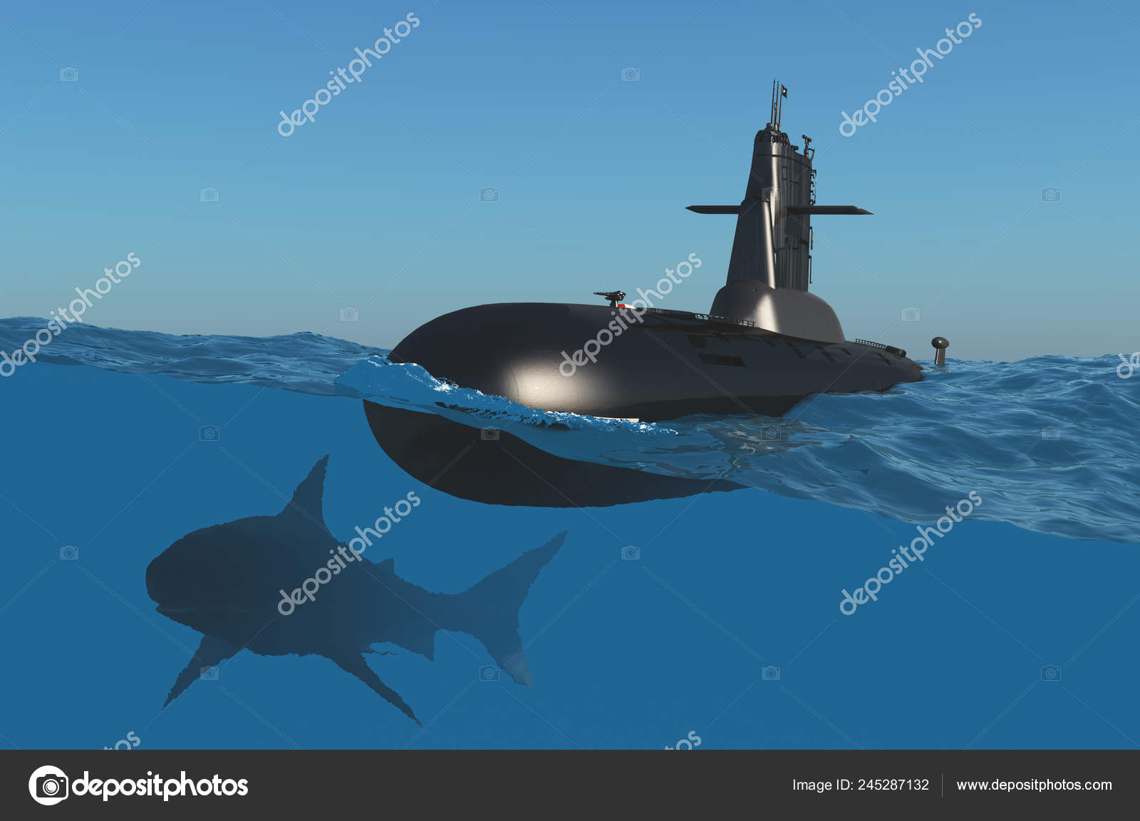 Submarine Shark Water Render Stock Photo by ©Iurii 245287132