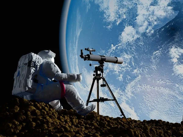 Телескоп у космосі . — стокове фото