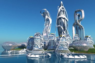 Fantezi futurebeautiful şehir