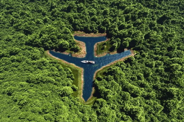Ormandaki göl. — Stok fotoğraf