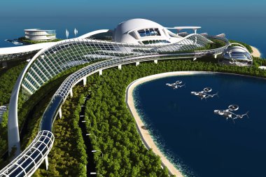 Fantezi futurebeautiful şehir