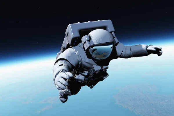 Astronot bulutların üstünde — Stok fotoğraf