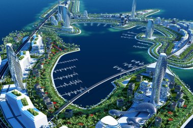 Şehrin panoraması.