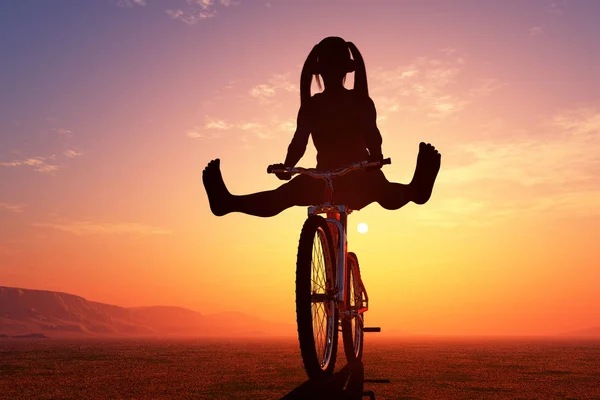 Mädchen auf einem Fahrrad. — Stockfoto