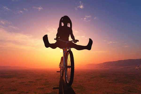 Mädchen auf einem Fahrrad. — Stockfoto