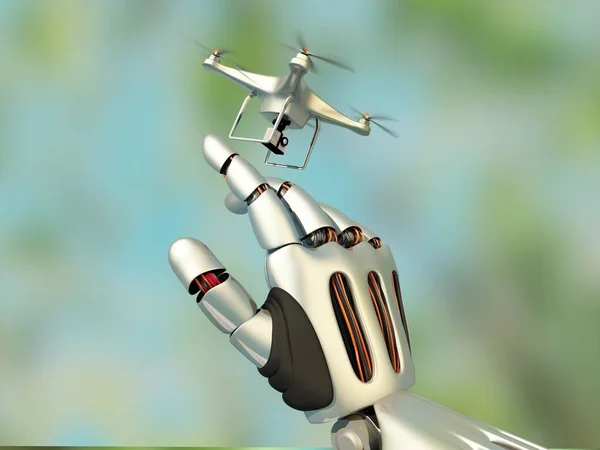 Drone i robota. — Zdjęcie stockowe