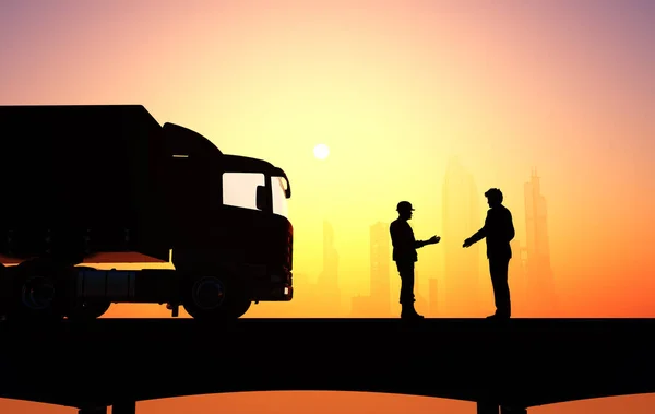 Silhouettes Transport People Render — Stock Photo, Image