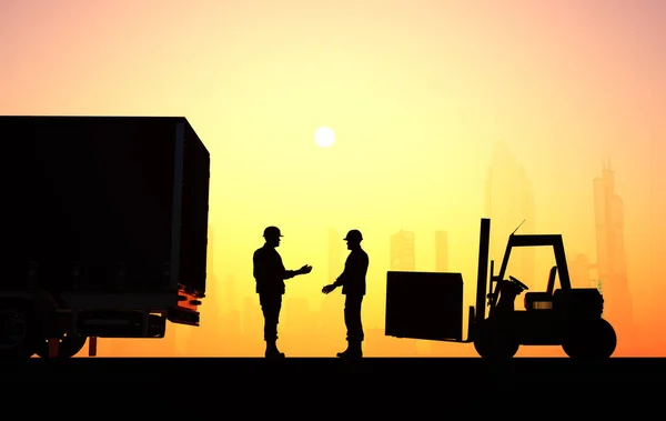 Silhouettes Transport Personnes Rendu — Photo