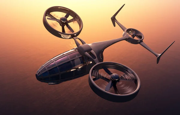 未来の航空機 3Dレンダリング — ストック写真